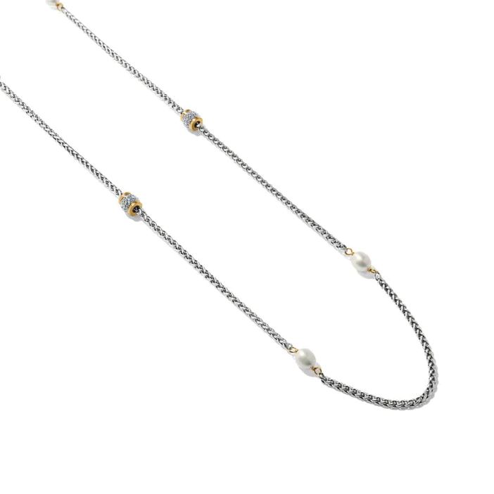 Meridian Petite Pearl Two Tone Long Necklace