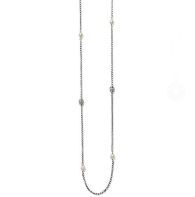 Meridian Petite Pearl Two Tone Long Necklace