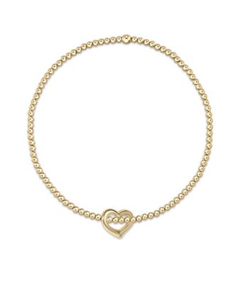 EGIRL Classic Gold 2mm Bead Bracelet Love Small Gold Charm