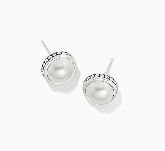 Pebble Dot Pearl Post Earrings