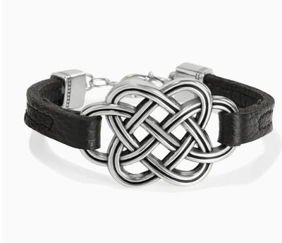 Interlok Trellis LeatherBlack Bracelet