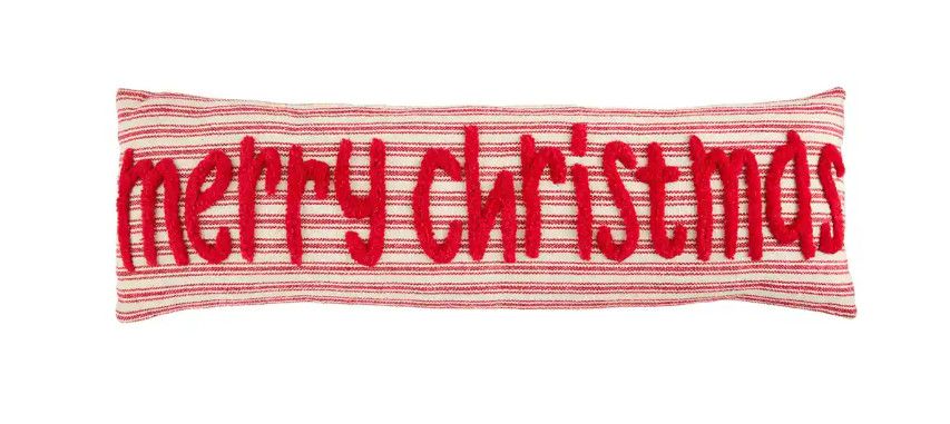 Merry Christmas Long Stripe Pillow