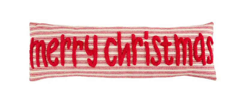 Merry Christmas Long Stripe Pillow