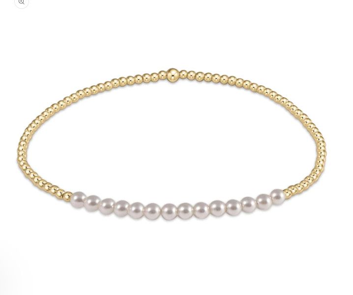 EGIRL Gold Bliss 2mm Bead Bracelet Pearl