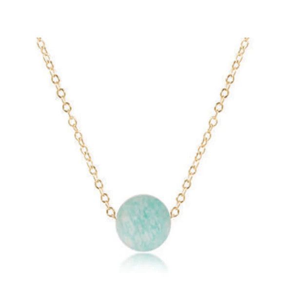 Admire Amazonite 16&quot; Gold Necklace