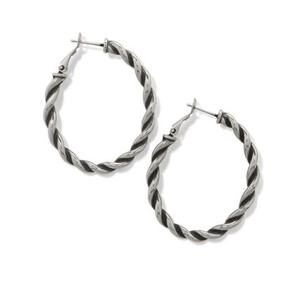 Interlok Twist Oval Leverback Hoop Earrings
