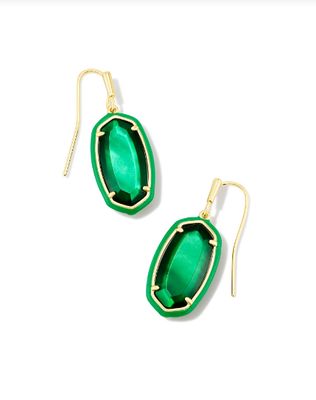 The Dani Drop Earring Gold Emeral Illusion