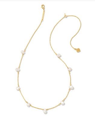 The Leighton White Pearl Gold Strand Necklace
