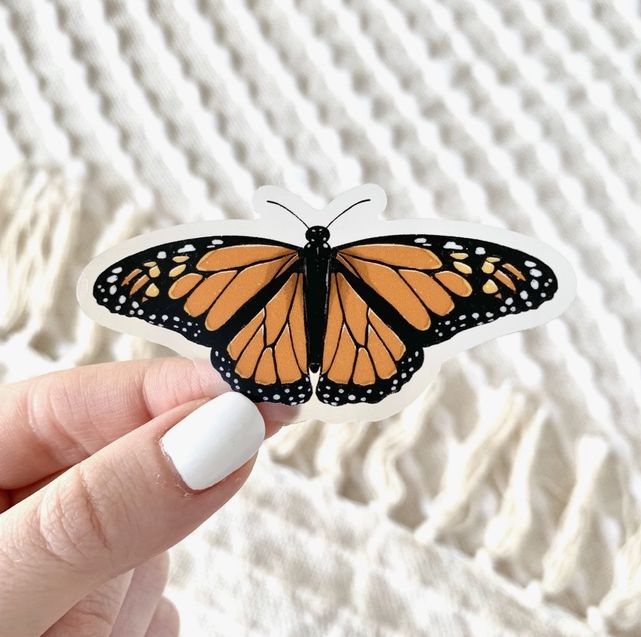 Clear Monarch Butterfly Sticker