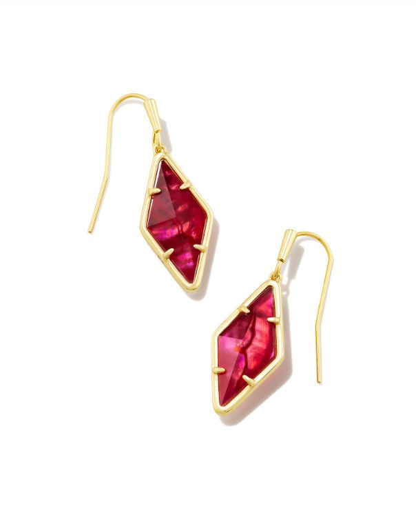 The Kinsley Drop Earring Gold Raspberry Illusion