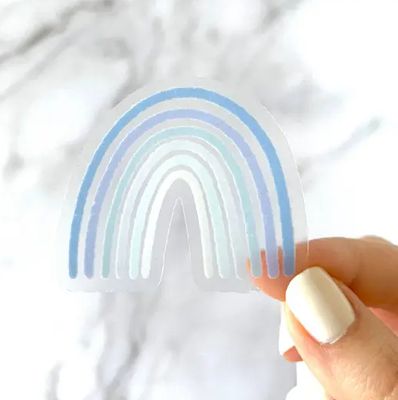 Clear Blue Rainbow Sticker