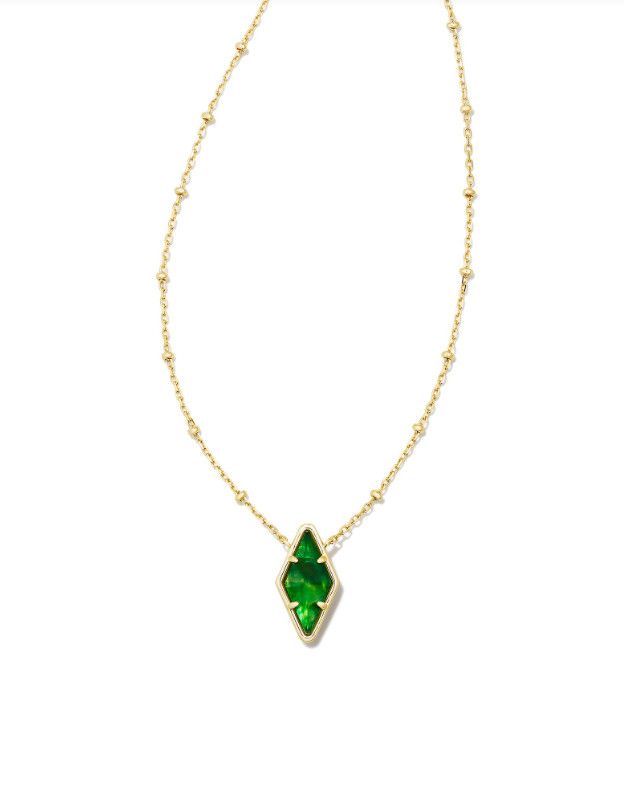The Kinsley Gold Short Pendant Kelly Green Illusion