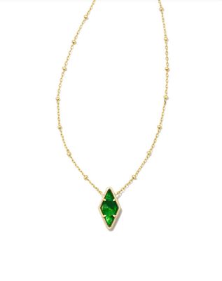 The Kinsley Gold Short Pendant Kelly Green Illusion