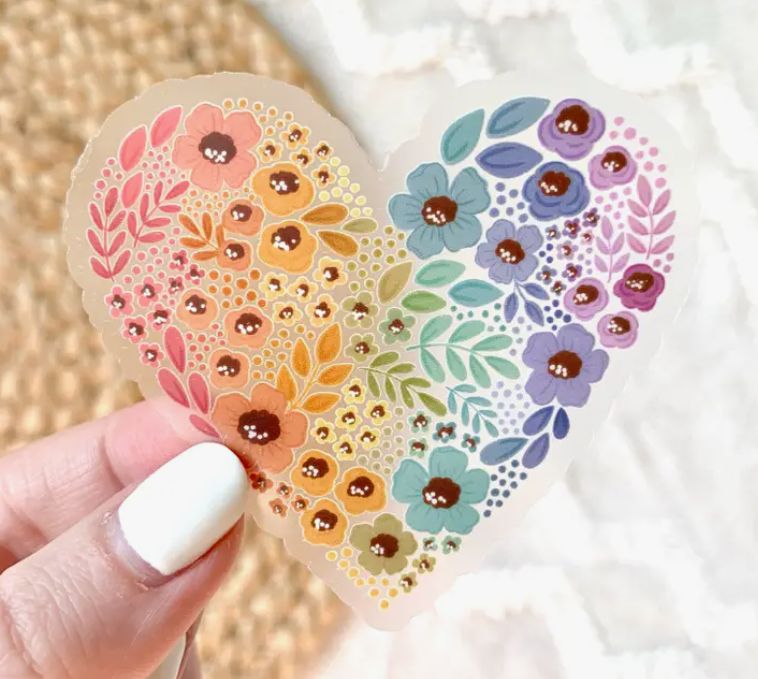 Floral Heart Sticker