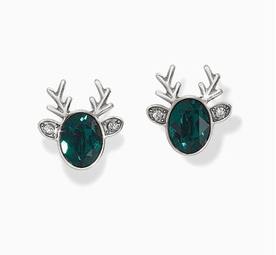 Reindeer Glitz Mini Post Earrings Green