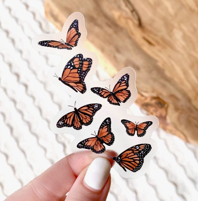 Clear Flying Butterflies Sticker