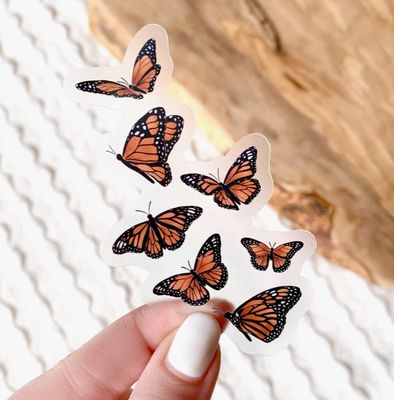 Clear Flying Butterflies Sticker