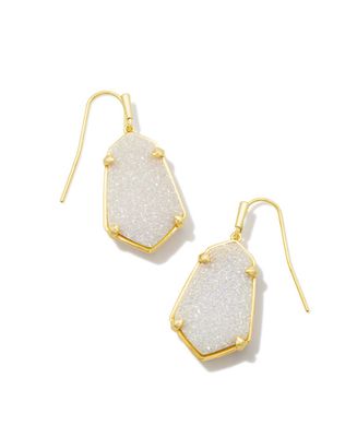 The Alexandria Gold Drop Earrings in Iridescent Drusy