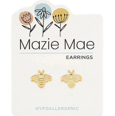 Mazie Mae Girls Earrings Gold Bee Stud