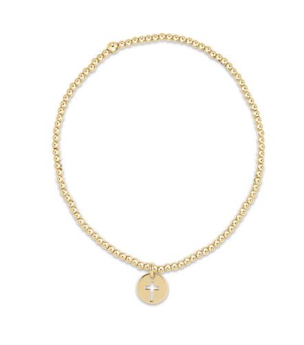 EGIRL Classic Gold 2mm Bead Bracelet Blessed Small Gold Disc