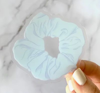 Clear Blue Scrunchie Sticker
