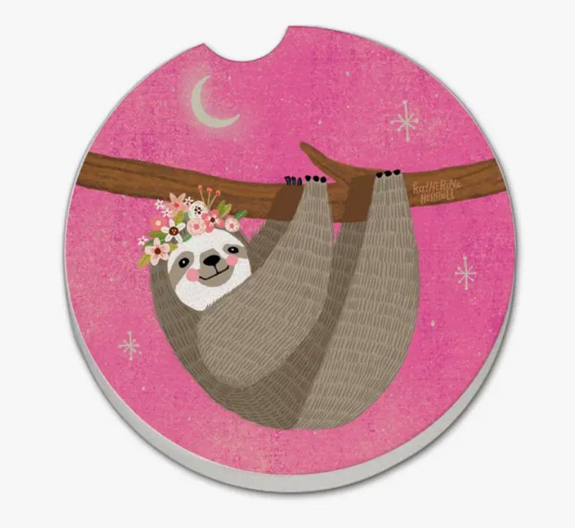 Pink Sloth Car Coaster