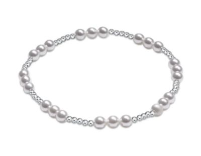 Classic Joy Pattern Sterling 4mm Bead Bracelet Pearl