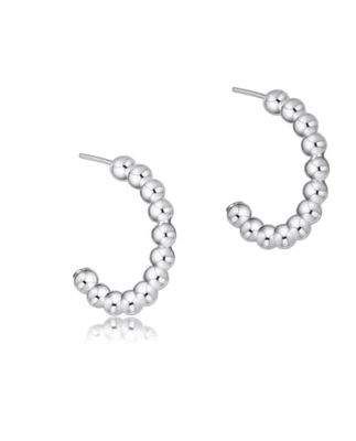 Beaded Classic 1&quot; Post Hoop 3mm Sterling