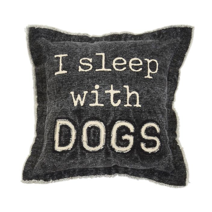 Sleep with Dog Canvas Washed Pillow