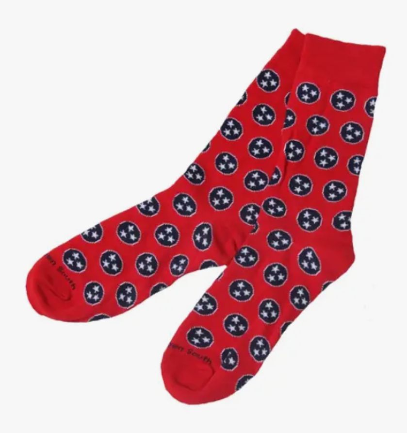 Red Tennessee with Navy Tri-Star Socks
