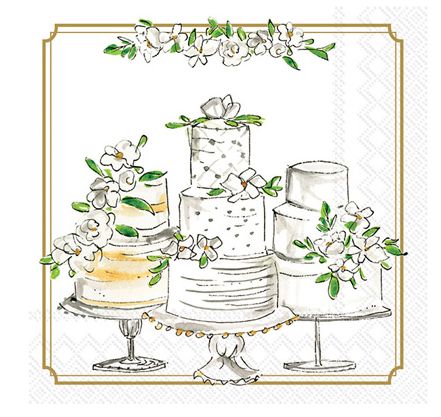 Wedding Cakes Cocktail Napkins