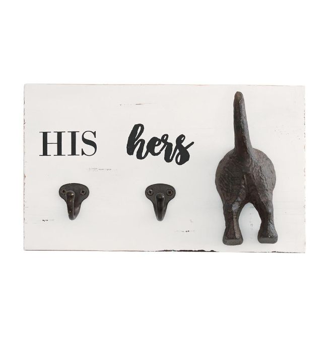 His Hers &amp; Pup Wall Hooks