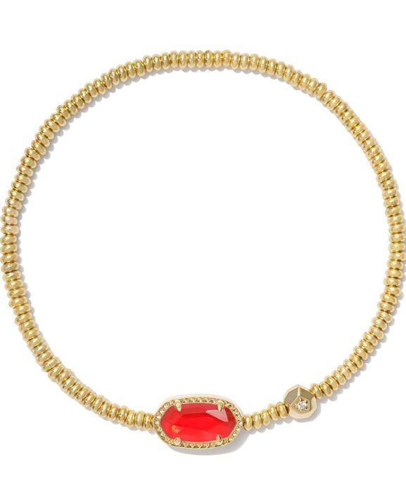 The Grayson Stretch Bracelet Gold Red Illusion