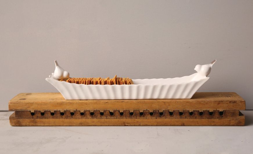 2 Birded Ceramic Cracker Dish