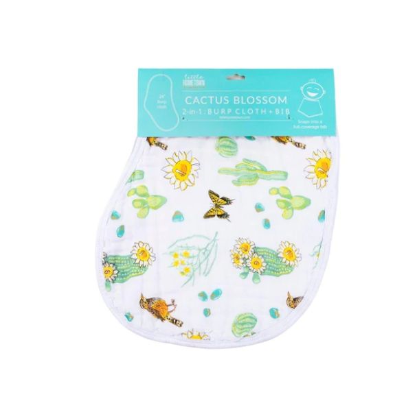 Cactus Blossom Burp/Bib Combo