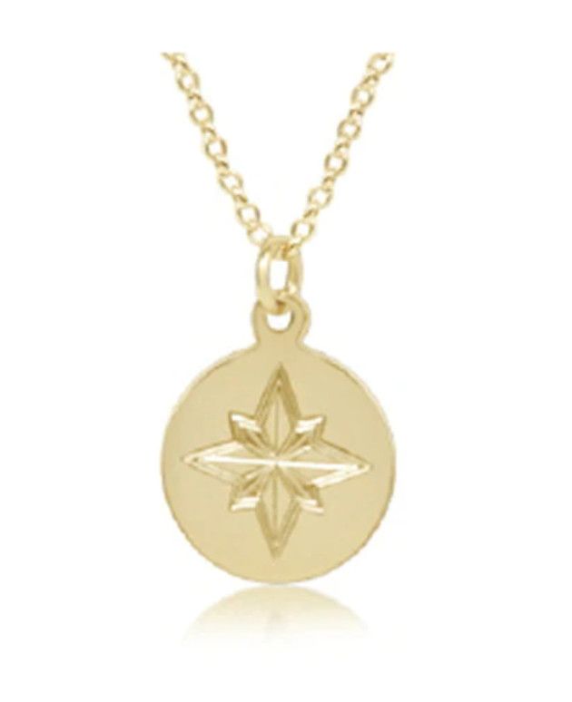 Direction Gold Disc 16&quot; Gold Necklace
