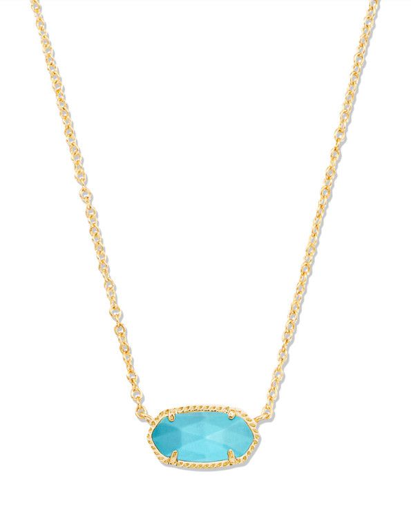 The Elisa Gold Necklace Turquoise Magnesite