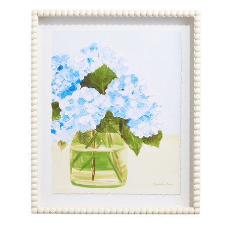 Blue Hydrangea Shadowbox Framed Wall Art