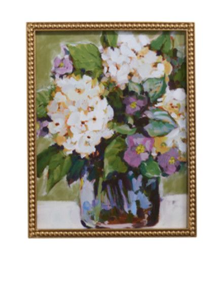 White Hydrangea Vase Framed Wall Art
