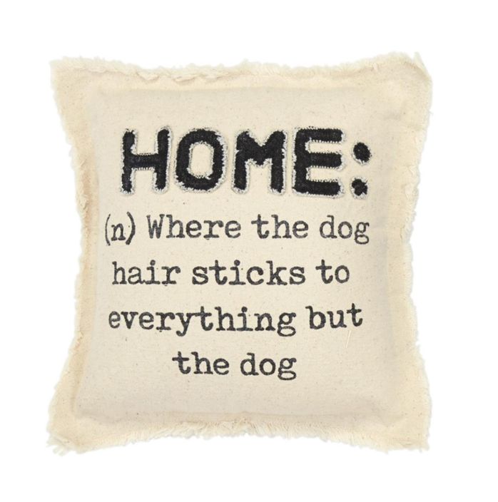 Dog Hair Sticks to Everything Washed Canvas Pillow