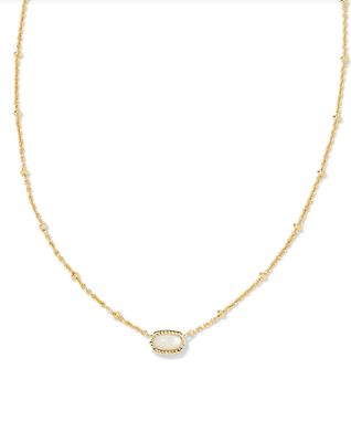 The Mini Elisa Gold Necklace Ivory Mother of Pearl