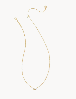 The Mini Elisa Gold Necklace Ivory Mother of Pearl