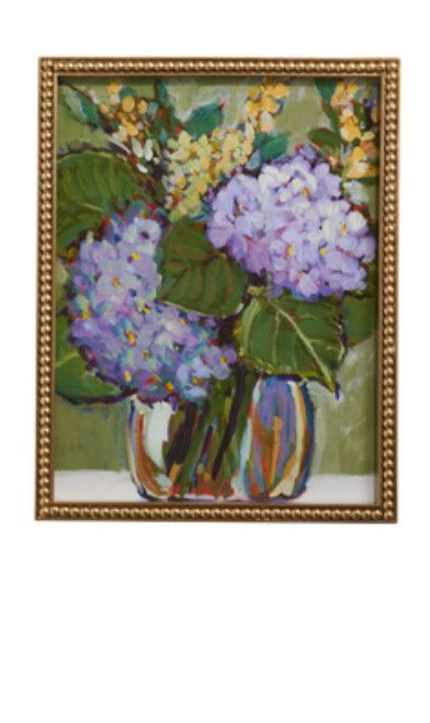 Purple Hydrangea Vase Framed Wall Art