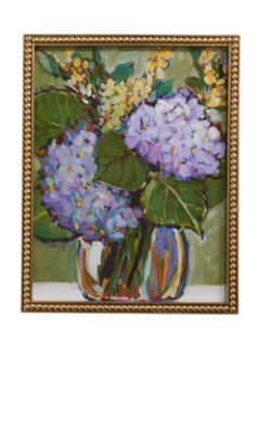 Purple Hydrangea Vase Framed Wall Art