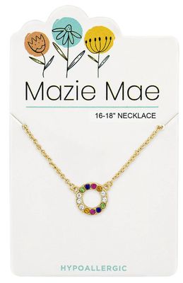 Mazie Mae Girls Necklace Gold Multicolor Open Circle
