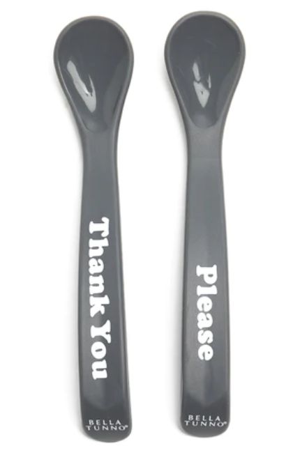 Thank You/Please Spoon Set Grey