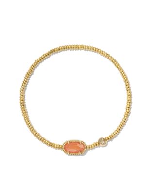 The Grayson Stretch Bracelet Gold Orange Banded Agate