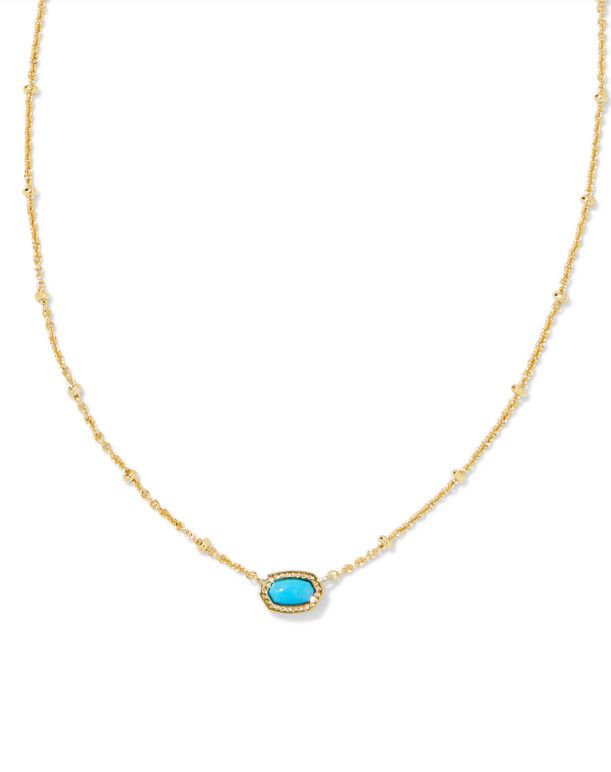 The Mini Elisa Gold Necklace Turquoise