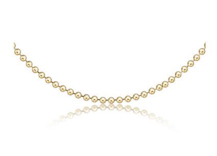 17&quot; Classic Beaded Chain Choker Gold