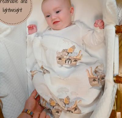Noah&#39;s Ark Baby Swaddle Blanket